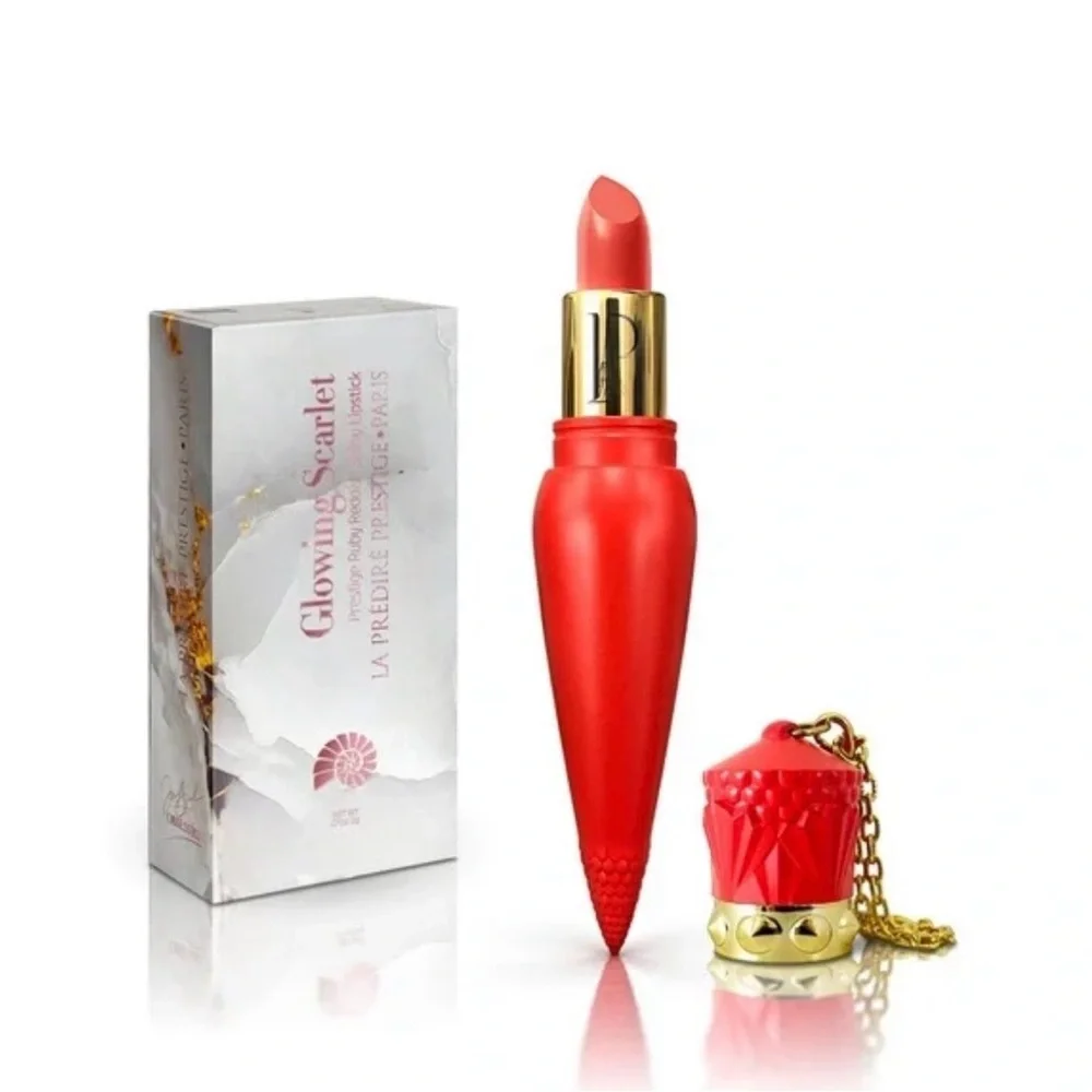 Glowing Scarlet Ruby Reddish Shiny Lipstick by Prestige BNIB/SEALED